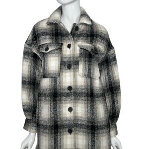 Bagatelle Collection Jacket Plaid Shacket Shirt Women's Small Oversized